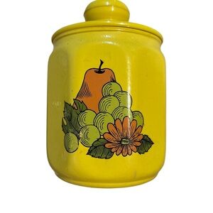 Vintage Kromex Canister with Fruit Design